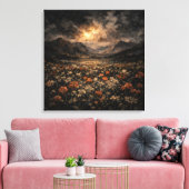 Ethereel bergachtig glanzend impasto landschap can canvas afdruk (Insitu (Woonkamer))