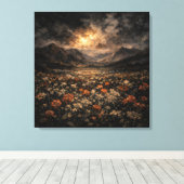 Ethereel bergachtig glanzend impasto landschap can canvas afdruk (Insitu (Houten vloer))