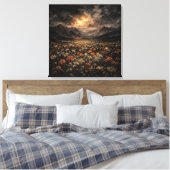 Ethereel bergachtig glanzend impasto landschap can canvas afdruk (Insitu (Slaapkamer))