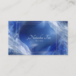 Ethereel Blauwe Abstracte Golf Witte Glitter Frame Visitekaartje
