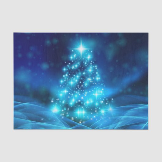 Ethereel blauwe kerstboom tissuepapier (Voorkant)