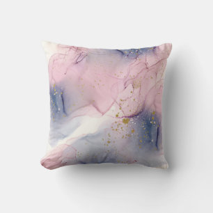 Ethereel Bleekblauw Roze & Goud Inktachtige Fantas Kussen