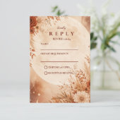 Ethereel Boho Herfst Bruiloft RSVP Kaartje (Staand voorkant)