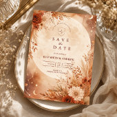Ethereel Boho-herfstbruiloft Save The Date