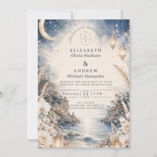Ethereel Celestiaal Strandhuwelijk Kaart (Voorkant)