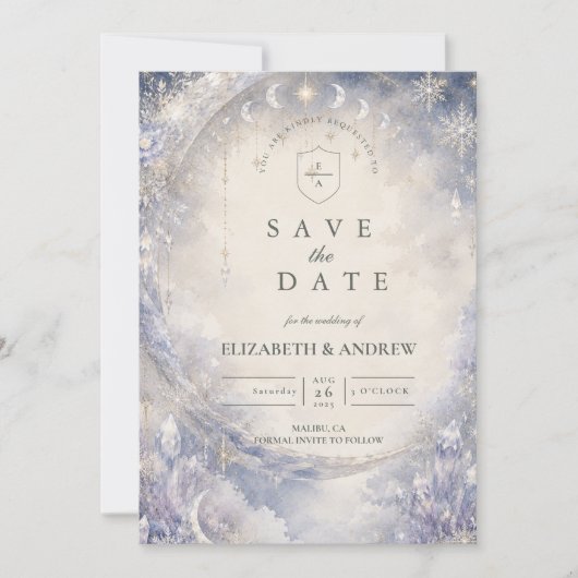 Ethereel Hemels Winterhuwelijk Save The Date (Voorkant)