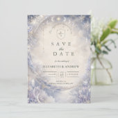 Ethereel Hemels Winterhuwelijk Save The Date (Staand voorkant)