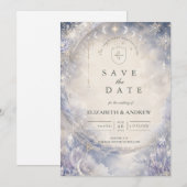 Ethereel Hemels Winterhuwelijk Save The Date (Voorkant / Achterkant)
