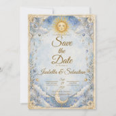 Ethereel Hemels Zon Maan Bruiloft Save The Date (Voorkant)