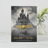 Ethereel Kasteel Halloween Feest Kaart (Staand voorkant)