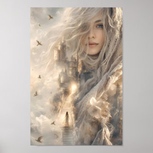 Ethereel Kasteel van Licht Fantasie Poster