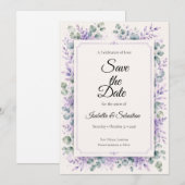 Ethereel Lavendel Bloemend Huwelijk Save The Date (Voorkant / Achterkant)