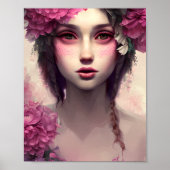 Ethereel meisje met roze sproeten poster (Voorkant)