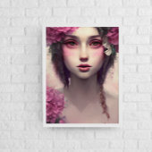 Ethereel meisje met roze sproeten poster