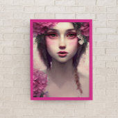 Ethereel meisje met roze sproeten poster