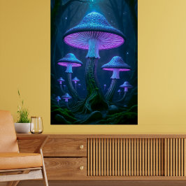 Ethereel Mystieke Bos Bioluminescente Natuur Poster