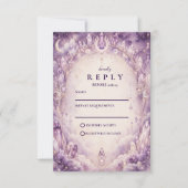 Ethereel Paarse Hemelse Bruiloft RSVP Kaartje (Voorkant)