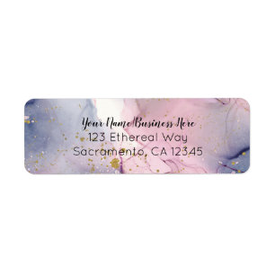 Ethereel Periwinkle Roze Goud Inktachtige Fantasie Etiket