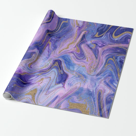 Ethereel Suikerspin Marmer Waterverf Fantasie Cadeaupapier (Uitgerold)