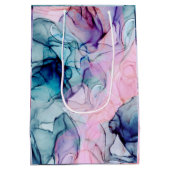 Ethereel Teal Roze Paars Inkt Moderene Bruiloft Gl Medium Cadeauzakje (Achterkant)