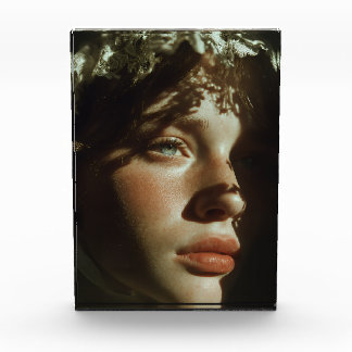 Ethereel Vintage Kanten Portret - Romantisch Blauw Fotoblokken