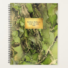 Etheregroen zwarte gouden Abstracte inkt Planner