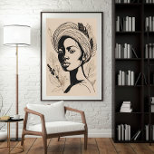 Etherele Afrikaanse minimalistische kunst Poster