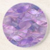 Etherele Amethist Stroom Elegante Abstract Paarse Zandsteen Onderzetter (Voorkant)