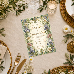 Etherele Art Nouveau Botanische Romantische Bruilo Kaart