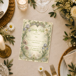 Etherele Art Nouveau Tuinbruiloft RSVP Kaartje
