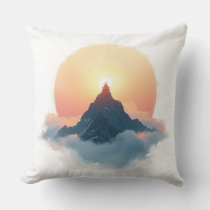 Etherele Bergmeditatie – Gouden Zonsopgang Kussen