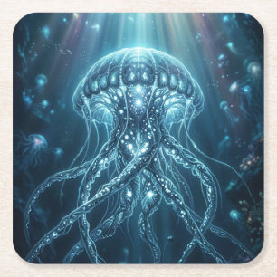 Etherele Bioluminescente Kwallen Gaming Muismat  Kartonnen Onderzetters