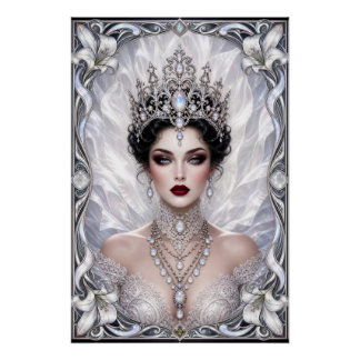 Etherele blik van Iskra Vasilia in hemelse regalia Perfect Poster