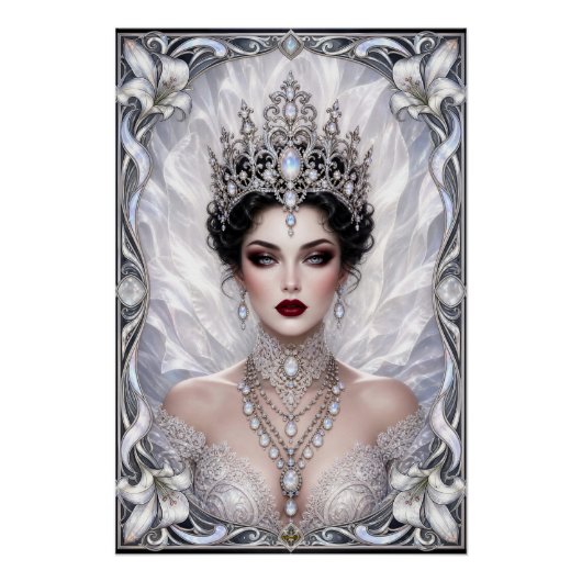 Etherele blik van Iskra Vasilia in hemelse regalia Perfect Poster (Voorkant)