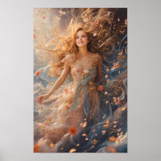 Etherele Bloemige Droomwereld Muurkunst Poster