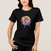 Etherele Danseres Stromende Rok Neon Kunst Tri-Blend Shirt (Voorkant)