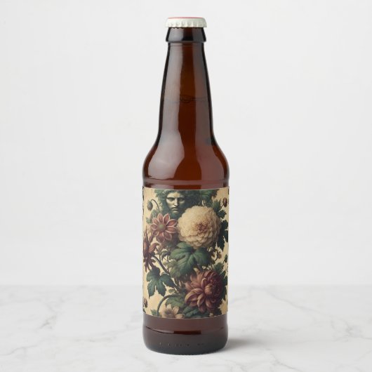 Etherele Dreiging – Gotisch Botanisch Ontwerp Bier Etiket (Voorkant)