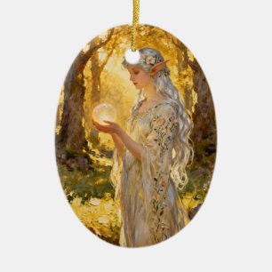 Etherele Elfenmaagd - Art Nouveau Stijl Keramisch Ornament