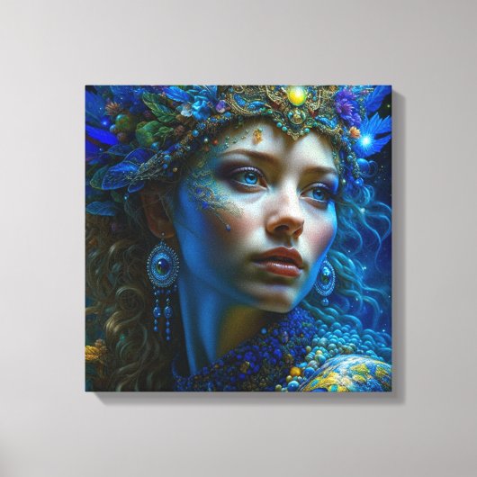 Etherele Fantasie Kunst Prinses Krijger Mystiek Canvas Afdruk (Voorkant)