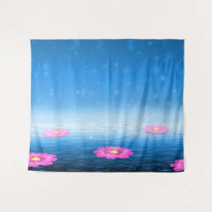 Etherele Fantasie Meer met Drijvende Roze Lotus Wandkleed