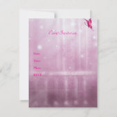 Etherele Fantasy Roze Vlinder Evenement Kaart (Achterkant)