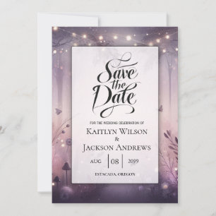 Etherele Feeërieke Lichtjes Bos Bruiloft Save The Date