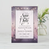 Etherele Feeërieke Lichtjes Bos Bruiloft Save The Date (Staand voorkant)