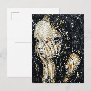 Etherele Geestachtig Gezicht Abstract Druppelende Briefkaart