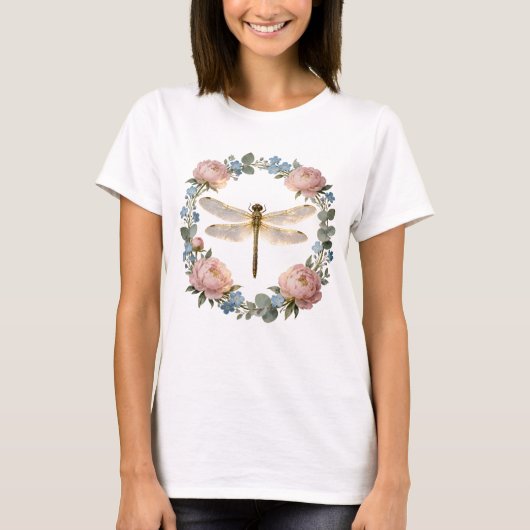 Etherele Glans Libelle Kunst T-shirt (Voorkant)