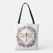 Etherele Gloeiende Libel Kunst Tote Bag (Achterkant)