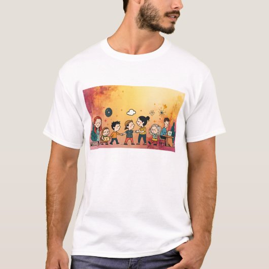 "Etherele Gradiënt T-shirt voor Zonsondergang | Ab (Voorkant)