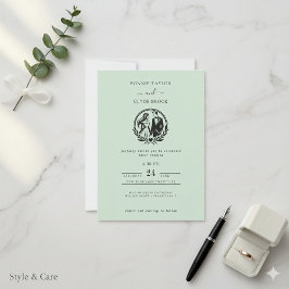 Etherele groene elegante trouwuitnodiging save the date
