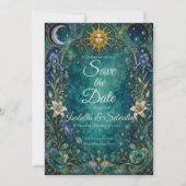 Etherele Himmelse Art Nouveau Bruiloft Save The Date (Voorkant)