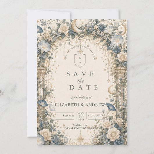 Etherele Himmelse Tuin Bruiloft Save The Date (Voorkant)